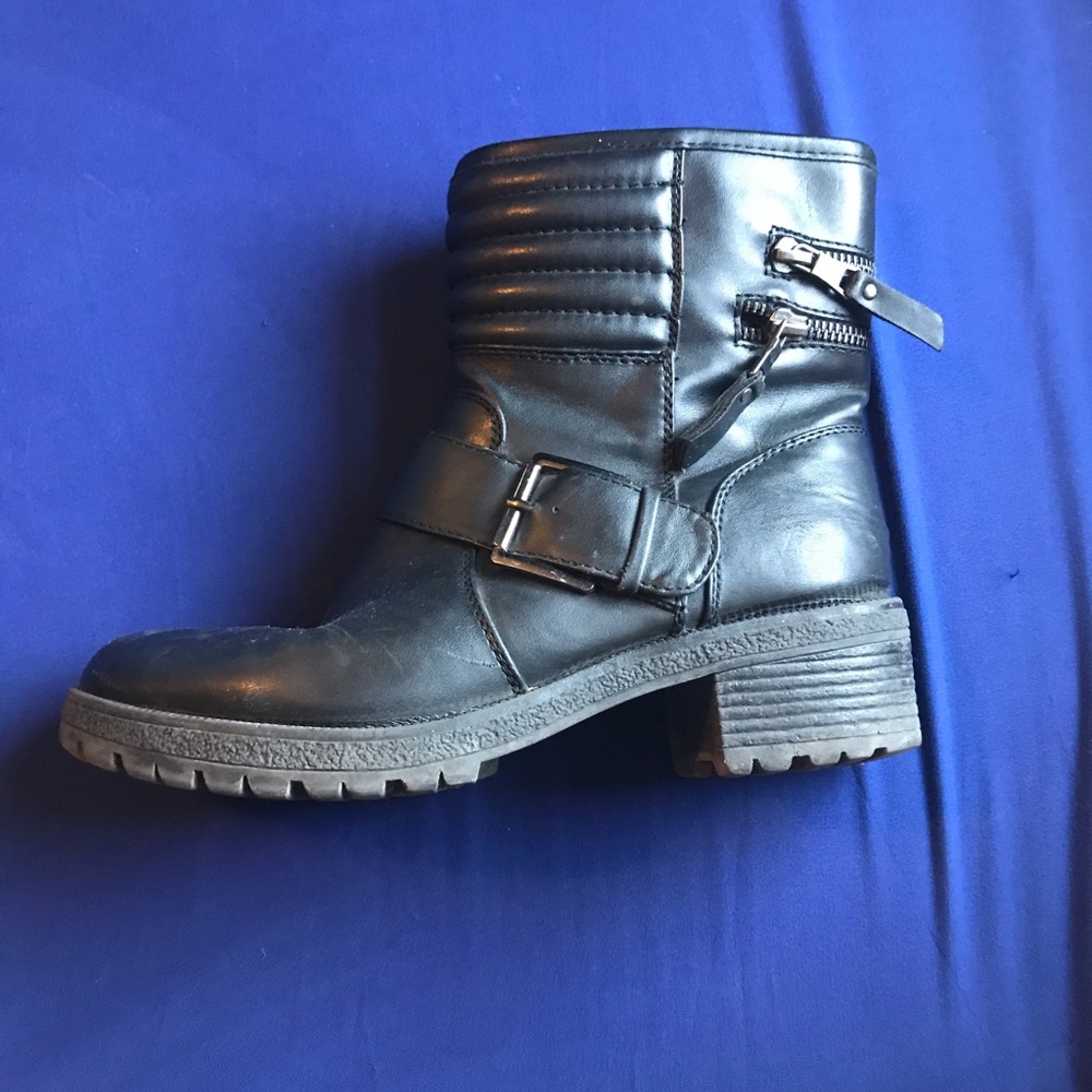 Black combat boots